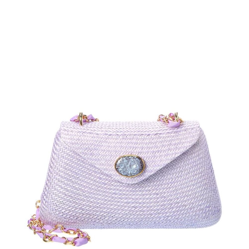 Rafé Rocio Straw Shoulder Bag, Purple
